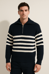 Marineblau gestreift